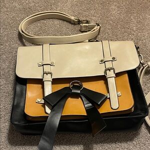 Elegant Black, White, and Tan Women's Bag